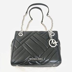 MICHAEL KORS | Kathy Black Leather Satchel